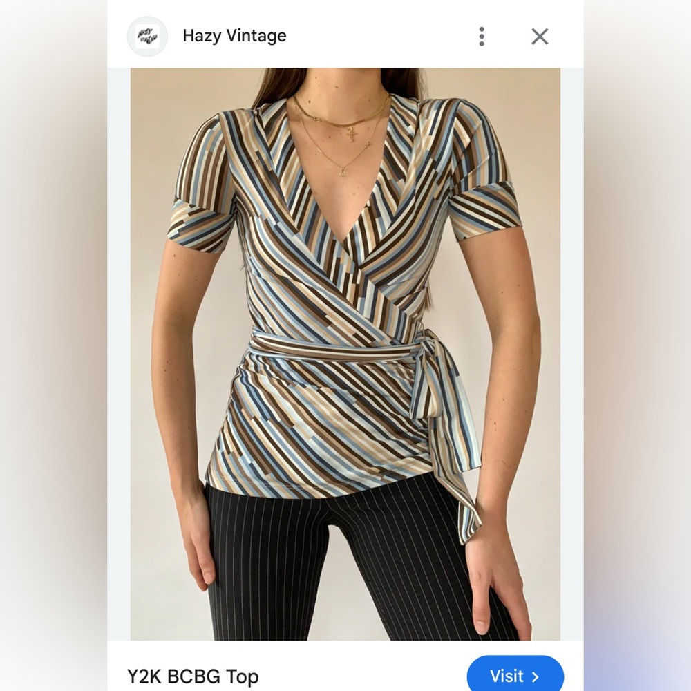 Y2K BCBG Maxazria Wrap Top blouse women’s size XS perfect condition